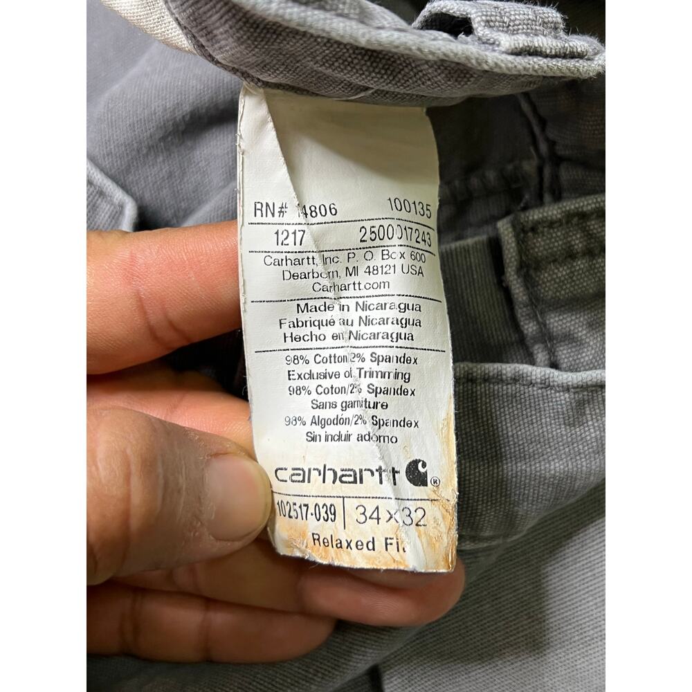 Carhartt Pants Mens Sz 34 Gray Relaxed Fit Workwear Utility Actual Sz 33x29 - Picture 4 of 15